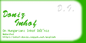 doniz inhof business card